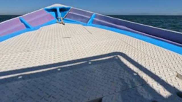 BAJA CALIFORNIA MEXICO-2022: Boat Deck View Transitioning to Open Sea