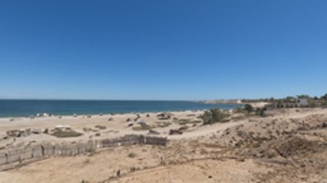 BAJA CALIFORNIA MEXICO-2022: Beach and Dune with Person Walking