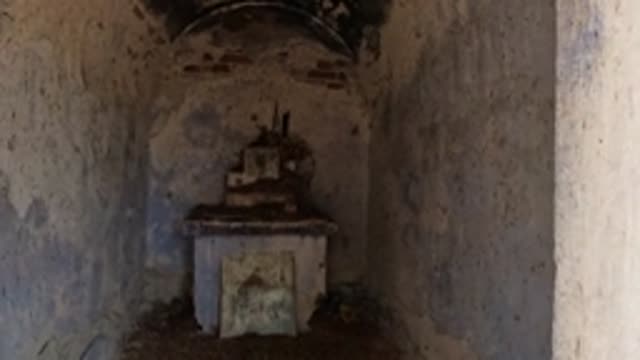 BAJA CALIFORNIA MEXICO-2022: Dilapidated Building Interior and Desert View