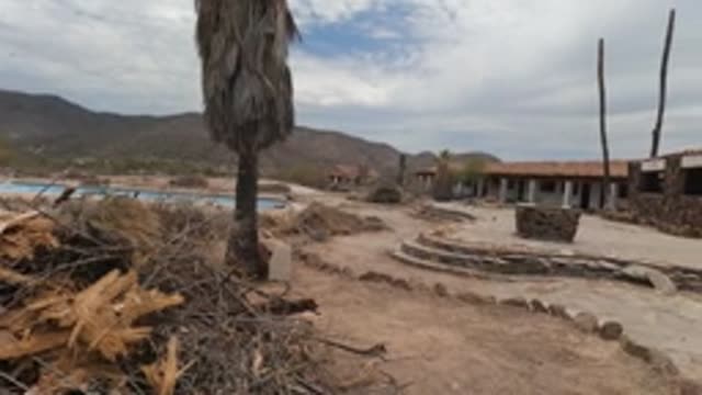 BAJA CALIFORNIA MEXICO-2022: Panning View of Desert Property with Pool