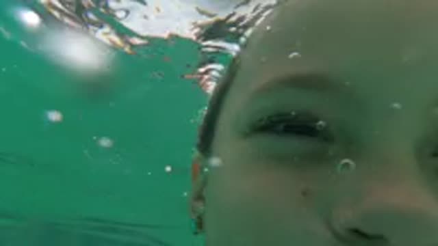 BAJA CALIFORNIA MEXICO-2022: Child Swimming in a Pool with Underwater and Surface Views