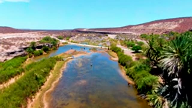 SAN JUANICO BCS MEXICO-2022: Arid Riverbed Exposed As Water Recedes