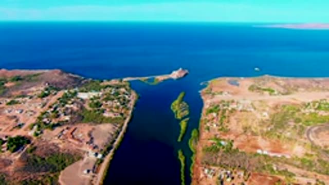 MULEGE BCS MEXICO-2022: Narrow Coastal Inlet Between Dry Landmasses