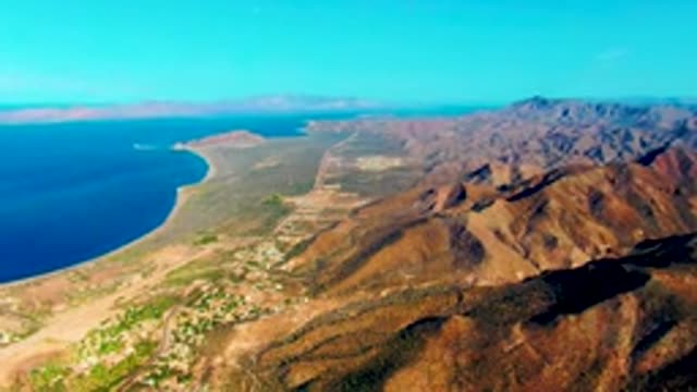 MULEGE BCS MEXICO-2022: Coastal Mountain Range with Airport and Beach