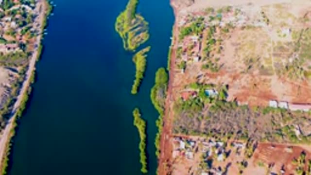MULEGE BCS MEXICO-2022: Receding River Water Exposes Dry Shoreline