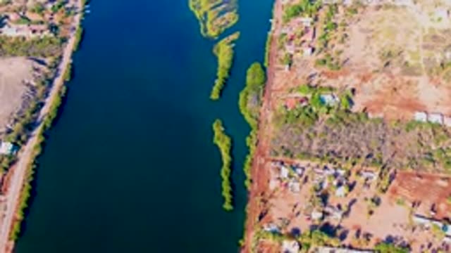 MULEGE BCS MEXICO-2022: Small Island in River with Riverside Settlement