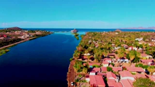 MULEGE BCS MEXICO-2022: Residential Neighborhood Along Coastal Canal and Ocean