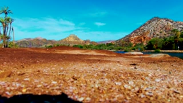 MULEGE BCS MEXICO-2022: Desert Lake Shore Transitioning to Mountain View