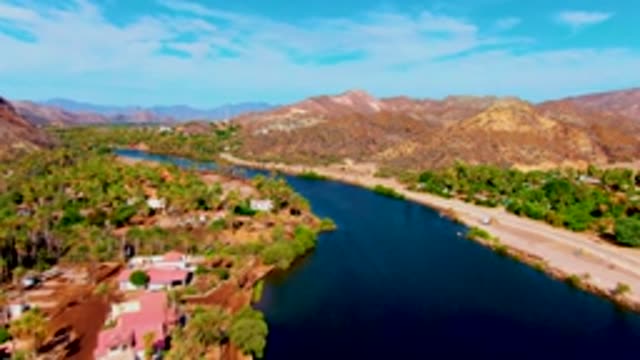 MULEGE BCS MEXICO-2022: River and Highway with Moving Traffic