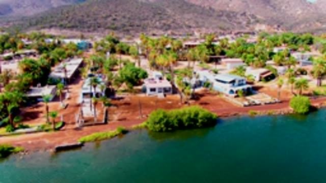 MULEGE BCS MEXICO-2022: Residential Coastal Area with Palm Trees and Calm Water