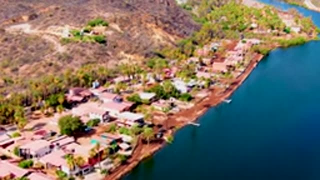 MULEGE BCS MEXICO-2022: Shoreline Receding at Coastal Town Aerial