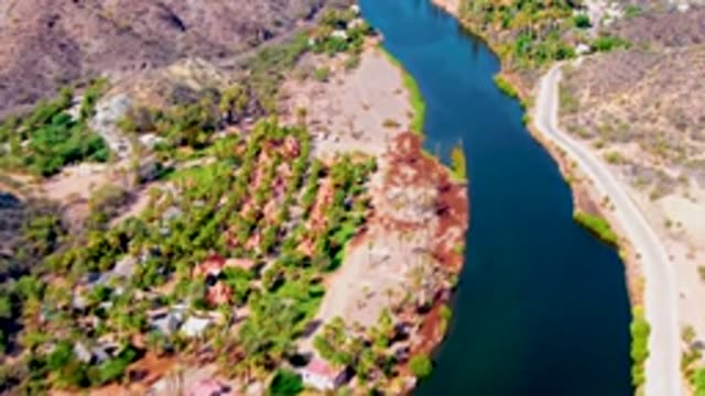 MULEGE BCS MEXICO-2022: River Canal with Road and Residential Area