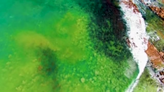 LA BOCANA BCS MEXICO-2022: Waves Crashing on Rocky Ocean Shore Aerial