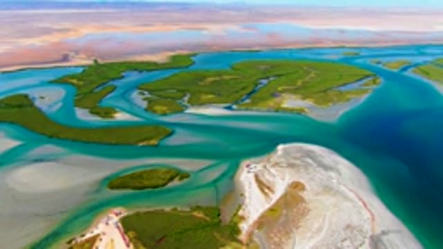 LA BOCANA BCS MEXICO-2022: Coastal Islands and Sandy Shore with Flowing Water