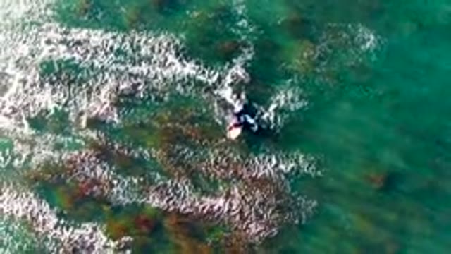 LA BOCANA BCS MEXICO-2022: Swimmer Moving Through Turquoise Ocean Waves