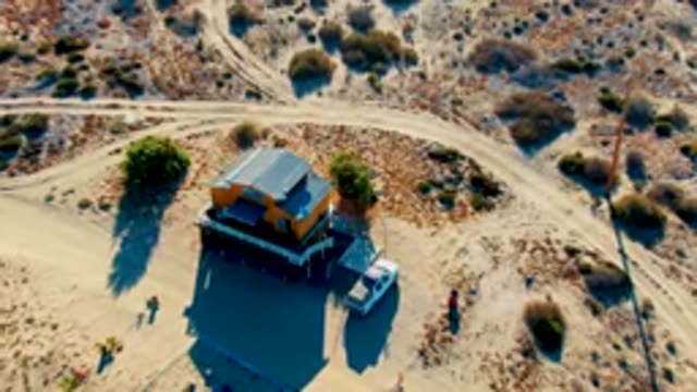 LA BOCANA BCS MEXICO-2022: People Moving Around Desert House and Vehicle