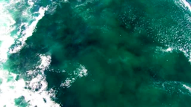 LA BOCANA BCS MEXICO-2022: Ocean Waves with White Foam From Above