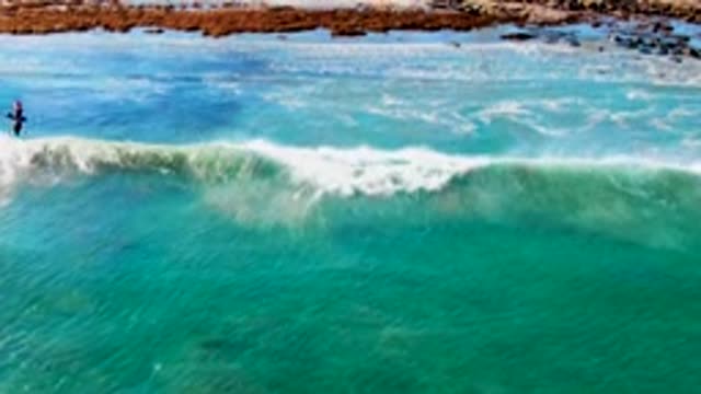 LA BOCANA BCS MEXICO-2022: Ocean Wave Breaking at Rocky and Sandy Shore