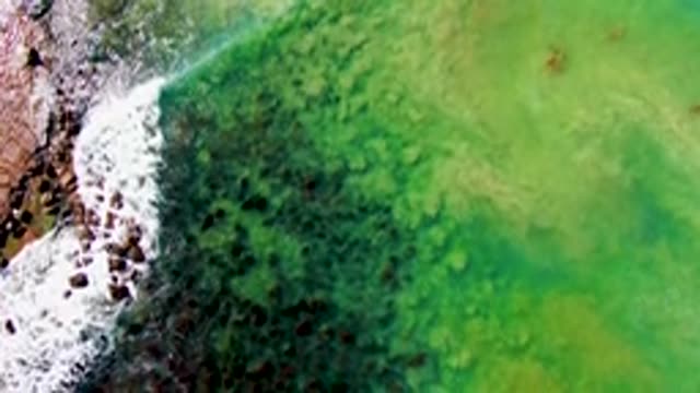 LA BOCANA BCS MEXICO-2022: Waves Breaking on Rocky Coast with Turquoise Water