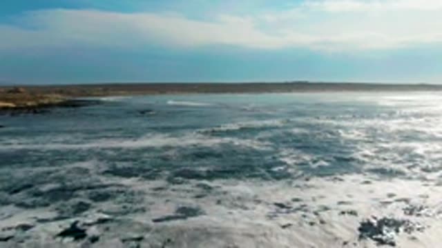 LA BOCANA BCS MEXICO-2022: Waves Crashing on Rocky Coastline From Aerial View