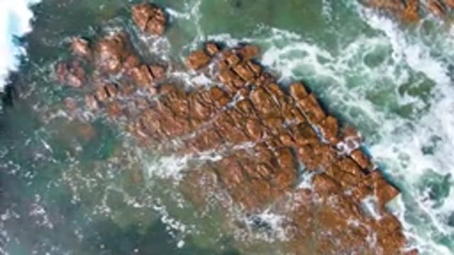 LA BOCANA BCS MEXICO-2022: Waves Crashing on Rocky Ocean Formations Overhead