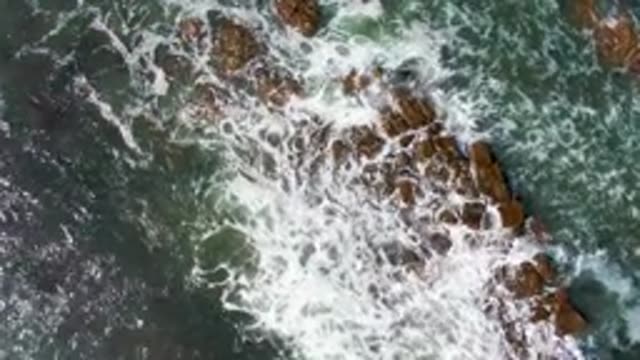 LA BOCANA BCS MEXICO-2022: Ocean Waves Breaking on Rocky Outcrops