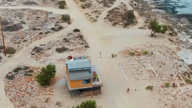 LA BOCANA BCS MEXICO-2022: Drone Approaching Coastal House and White Car