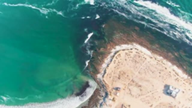 LA BOCANA BCS MEXICO-2022: Waves Crashing on Rocky Shore and Sandy Beach