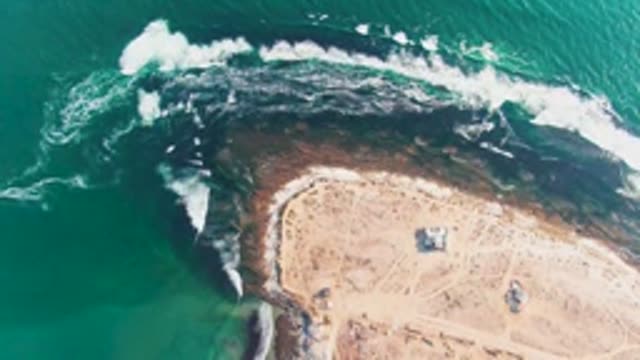 LA BOCANA BCS MEXICO-2022: Waves Pulling Back From Sandy Shore Aerial