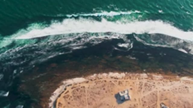 LA BOCANA BCS MEXICO-2022: Waves Breaking on Sandy Shore From Above