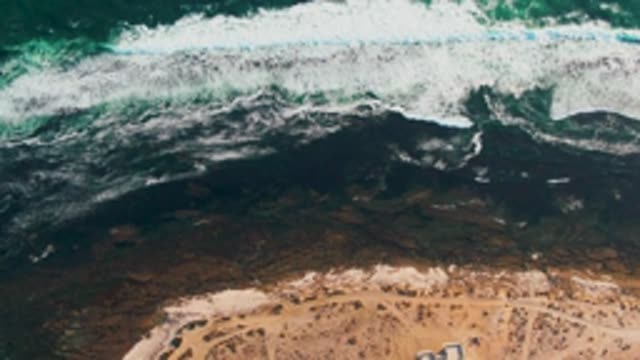 LA BOCANA BCS MEXICO-2022: Waves Breaking on Sandy Beach From Above