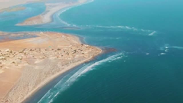 LA BOCANA BCS MEXICO-2022: Desert Coastline and Ocean Inlet with Small Settlement
