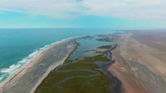 PUENTA ABREOJOS BCS MEXICO-2022: Coastal Wetland and Ocean Shoreline Aerial View