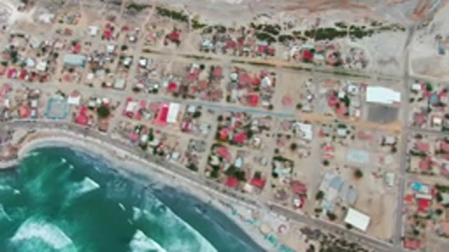 PUENTA ABREOJOS BCS MEXICO-2022: Coastal Residential Area with Sandy Beach and Ocean Waves