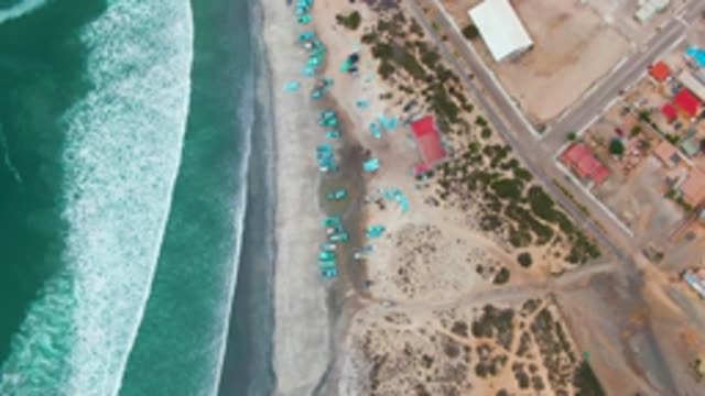 PUENTA ABREOJOS BCS MEXICO-2022: Waves Rolling Onto Sandy Beach From Above