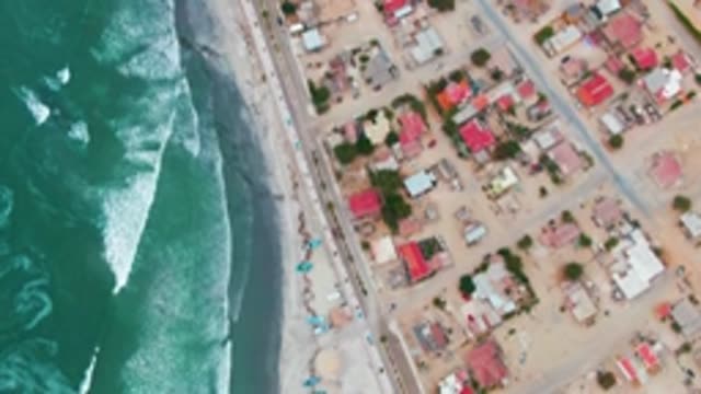 PUENTA ABREOJOS BCS MEXICO-2022: Ocean Waves and Residential Neighborhood by the Shore