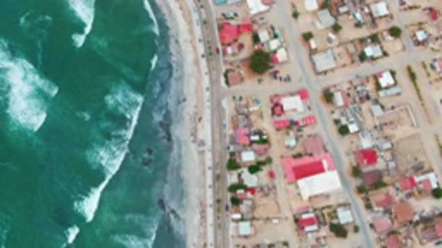 PUENTA ABREOJOS BCS MEXICO-2022: Coastal Neighborhood with Ocean Waves and Houses