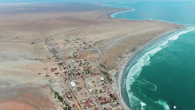 PUENTA ABREOJOS BCS MEXICO-2022: Coastal Desert Settlement with Ocean Waves