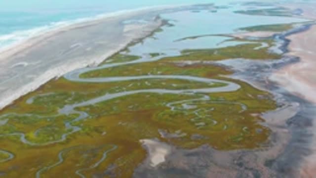 PUENTA ABREOJOS BCS MEXICO-2022: Wetland Water Channels Flowing Along Beach