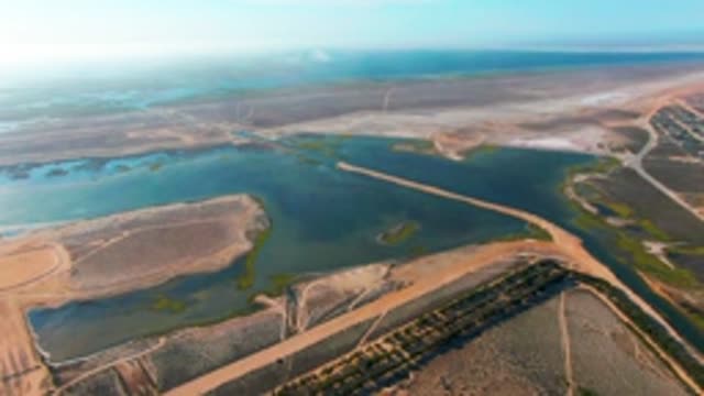 GUERRERO NEGRO BCS MEXICO-2022: Agricultural Reservoir and Farmland From Above