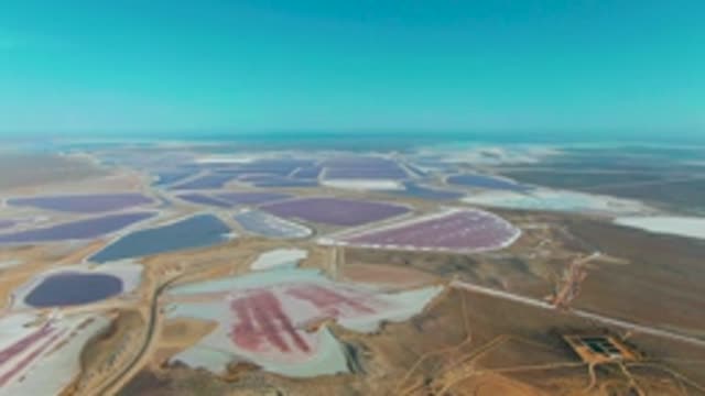 GUERRERO NEGRO BCS MEXICO-2022: Colorful Salt Evaporation Ponds in Arid Terrain