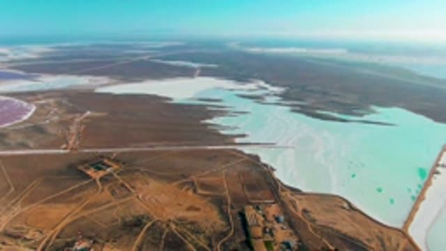 GUERRERO NEGRO BCS MEXICO-2022: Vast Salt Lakes and Dry Terrain From Above