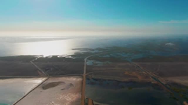 GUERRERO NEGRO BCS MEXICO-2022: Coastal Salt Flats and Ocean From Air