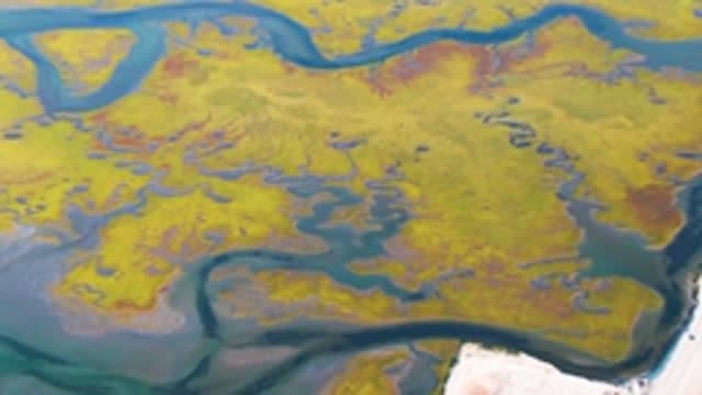 GUERRERO NEGRO BCS MEXICO-2022: Tundra Waterways and Road, Aerial View
