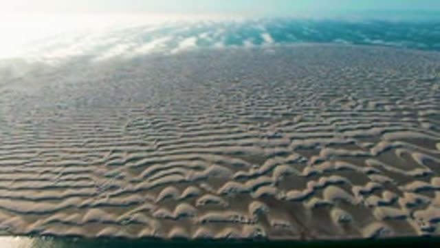 GUERRERO NEGRO BCS MEXICO-2022: Rippled Sand and Water at the Shoreline