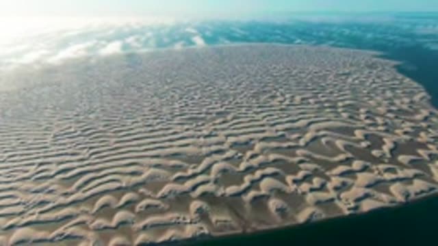 GUERRERO NEGRO BCS MEXICO-2022: Circular Sand Dune Island From Above