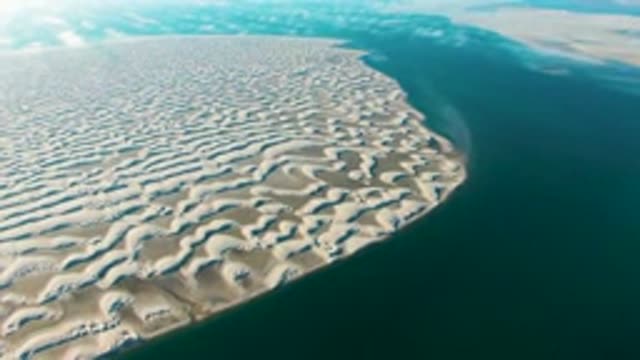 GUERRERO NEGRO BCS MEXICO-2022: Sandy Dunes Bordering Ocean Coastline