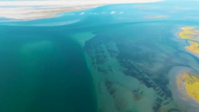 GUERRERO NEGRO BCS MEXICO-2022: Coastal Water and Land Transition From Above