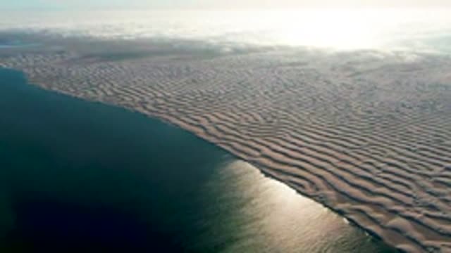 GUERRERO NEGRO BCS MEXICO-2022: Wavy Sand Ridges Along Ocean Coastline