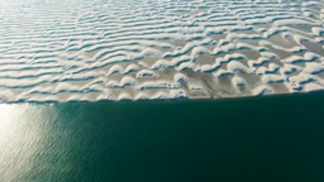 GUERRERO NEGRO BCS MEXICO-2022: Sandy Dunes Meeting Calm Ocean Waters
